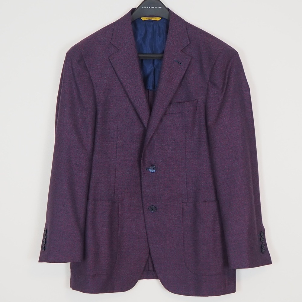Canali Kei Sport Coat 40R Purple Silk Cashmere Blend Two Button Blazer Italy - Picture 6 of 15